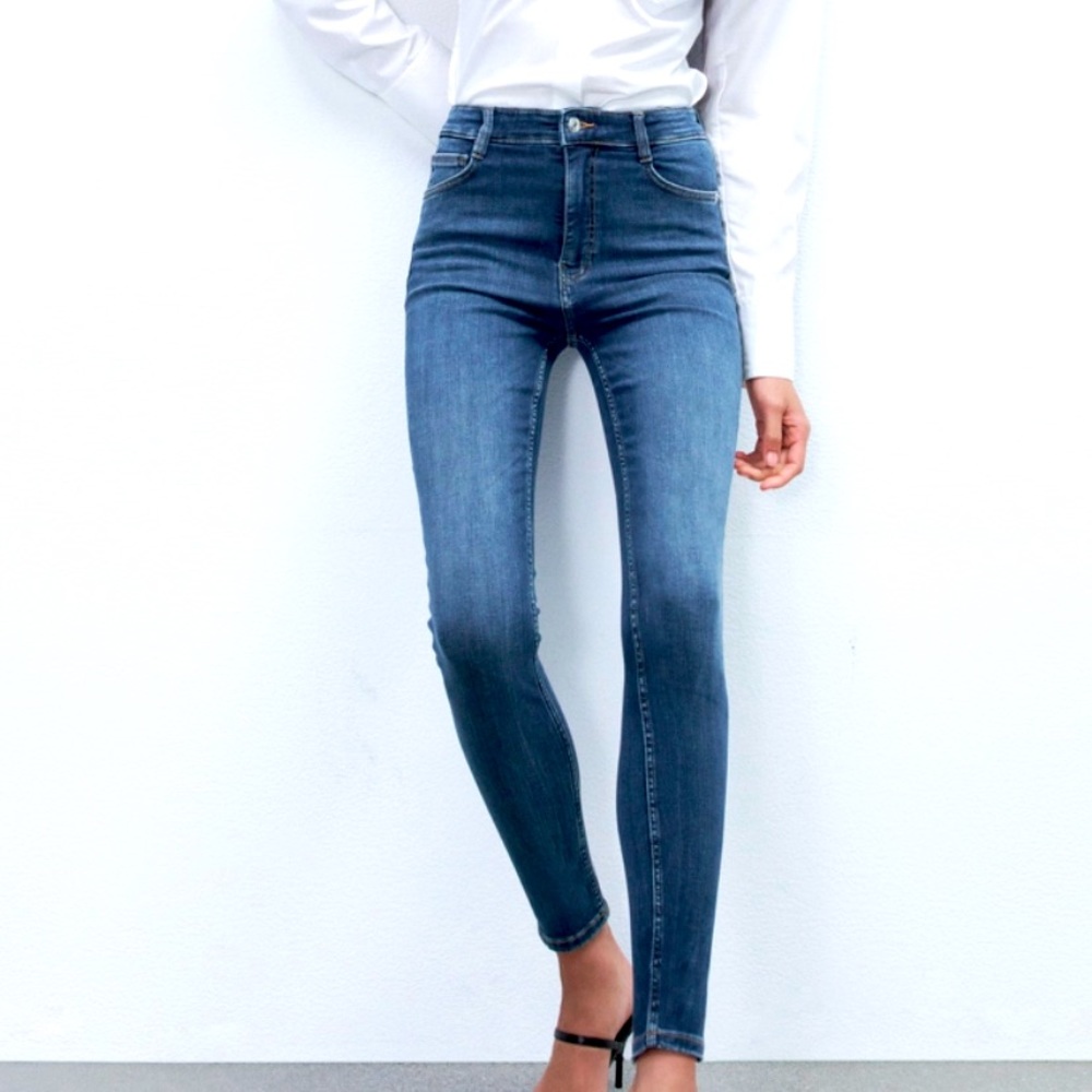 ZARA skinny fit high rise sculpting jeans
